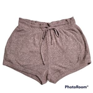 Maronie soft ribbed drawstring lounge shorts with pockets